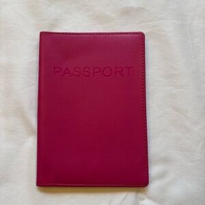 Genuine Leather Pink Passport Holder